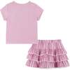 Print Nep Tee & Tiered Skirt Set, Ice Cream - Mixed Apparel Set - 2