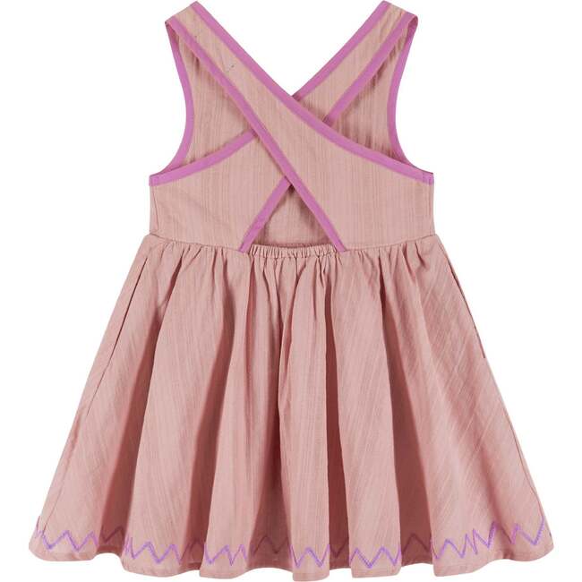 Pink Textured Parrot Dress w/Criss Cross Back - Dresses - 2