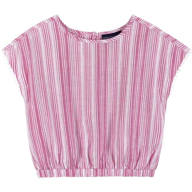 Pink Stripe Top & Tiered Ruffle Skirt Set - Mixed Apparel Set - 3