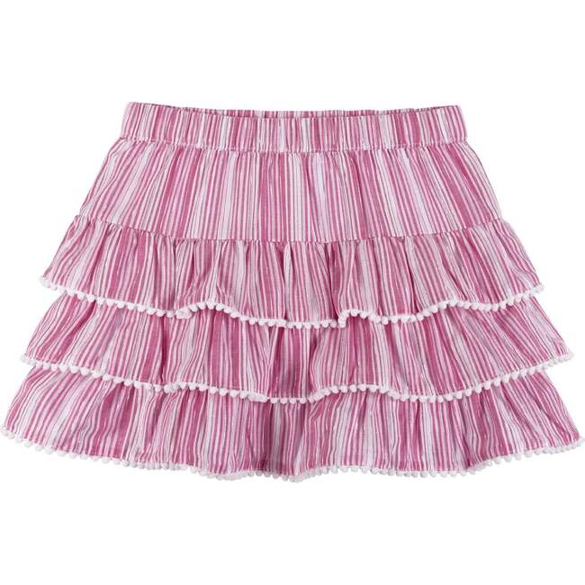 Pink Stripe Top & Tiered Ruffle Skirt Set - Mixed Apparel Set - 4