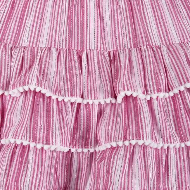 Pink Stripe Top & Tiered Ruffle Skirt Set - Mixed Apparel Set - 5