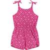 Pink Palm Tree Print Romper w/Shoulder Ties - Rompers - 1 - thumbnail