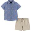 Orange Slice Seersucker Buttondown and Shorts Set - Mixed Apparel Set - 1 - thumbnail