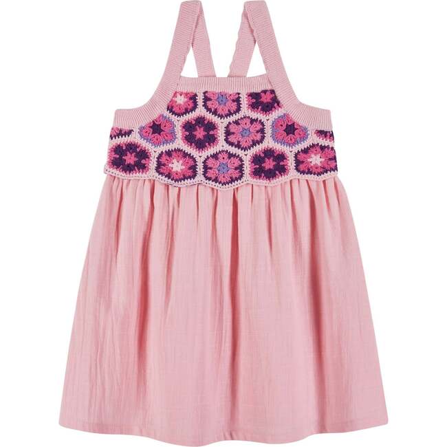 Pink Crochet Bodice Dress