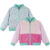 Pink Colorblocked Reversible Bomber Jacket - Jackets - 1 - thumbnail