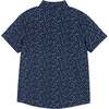 Navy Floral Print Buttondown Shirt - Button Downs - 2