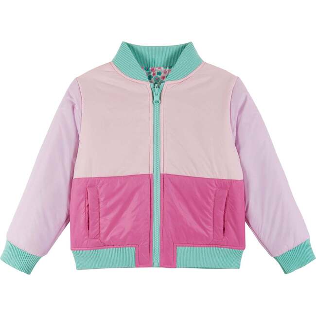 Pink Colorblocked Reversible Bomber Jacket - Jackets - 3