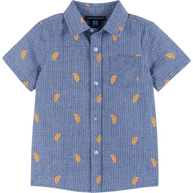 Orange Slice Seersucker Buttondown and Shorts Set - Mixed Apparel Set - 4