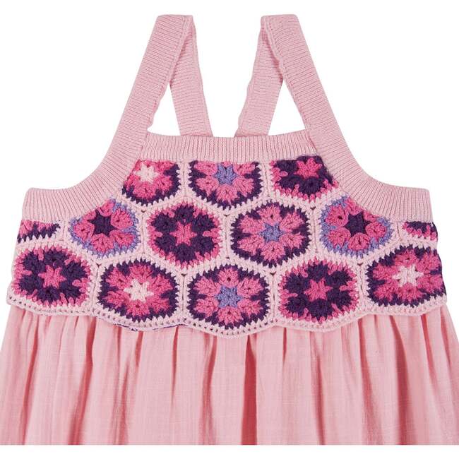 Pink Crochet Bodice Dress - Dresses - 3