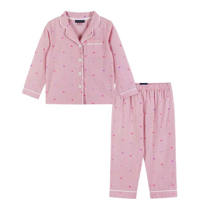 Long Sleeve Pajama Set| Pink Heart