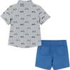 Infant Short Sleeve Knit Buttondown and Shorts Set, Scooters - Mixed Apparel Set - 2