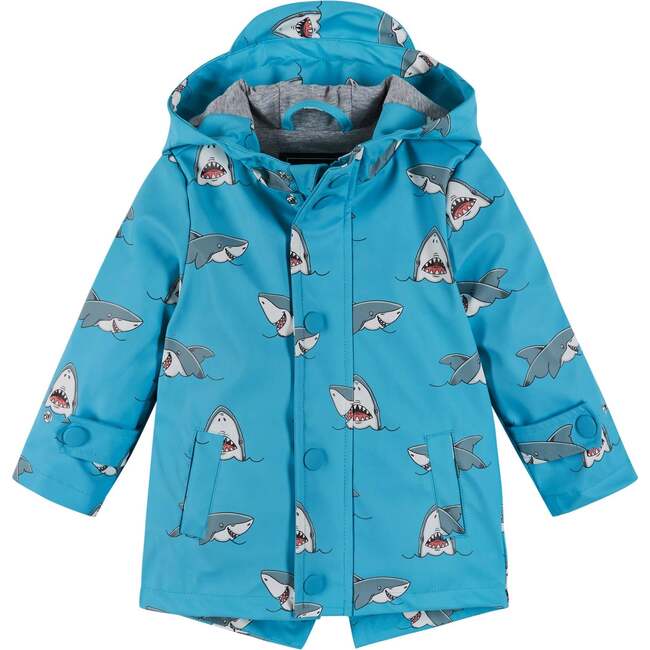 Infant Blue Shark Print Raincoat
