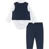 Infant Four Piece Buttondown and Vest Set, Navy - Suits & Separates - 2