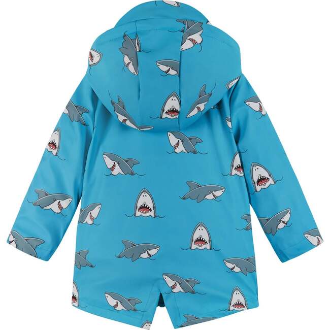 Infant Blue Shark Print Raincoat - Raincoats - 2