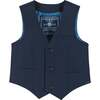 Infant Four Piece Buttondown and Vest Set, Navy - Suits & Separates - 5