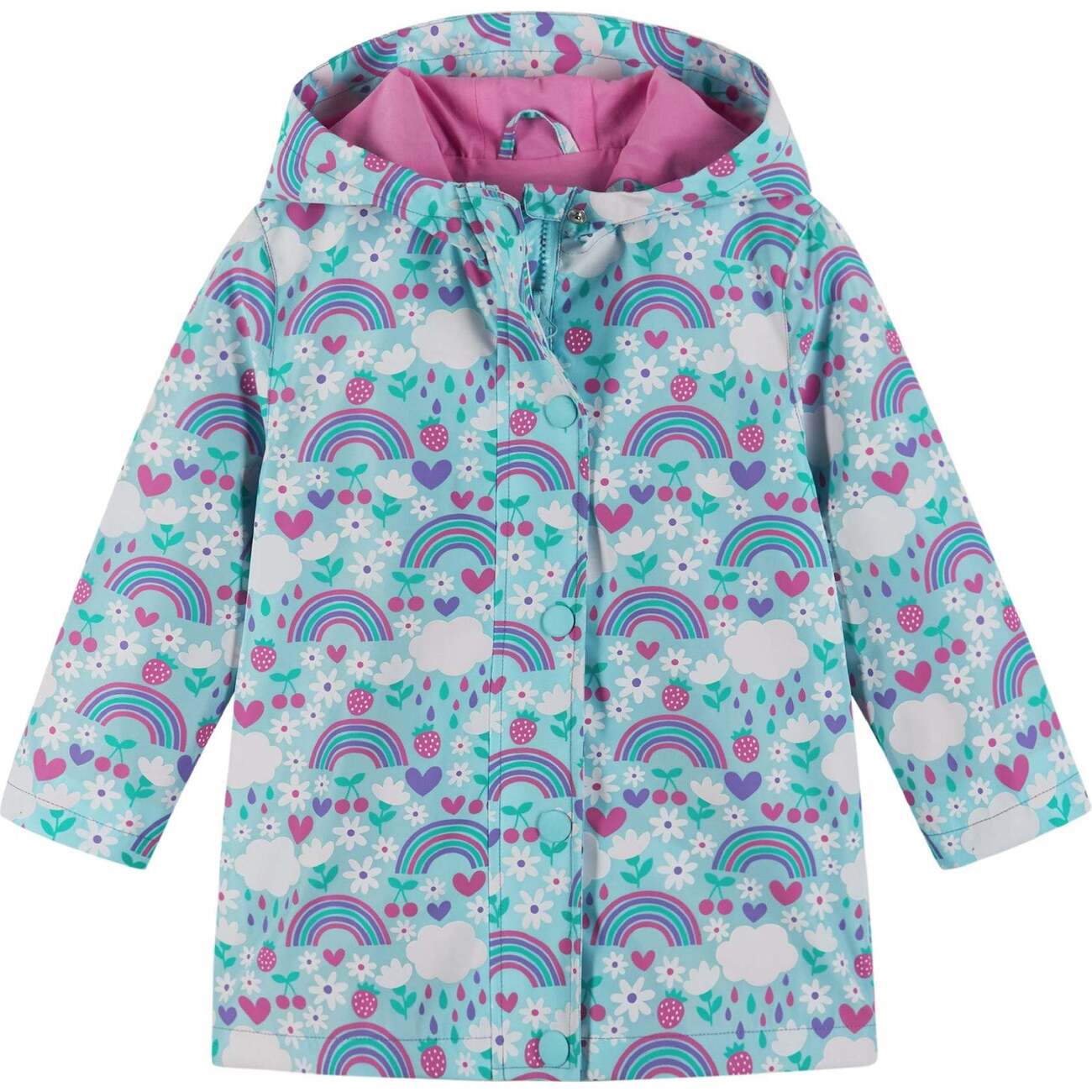 Rainbow Print Color Change Raincoat - Andy & Evan Outerwear