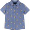 Seersucker Short Sleeve Buttondown Shirt - Orange Emboss - Button Downs - 1 - thumbnail
