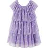 Purple Floral Ruffle Tiered Dress - Dresses - 1 - thumbnail
