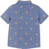 Seersucker Short Sleeve Buttondown Shirt - Orange Emboss - Button Downs - 2
