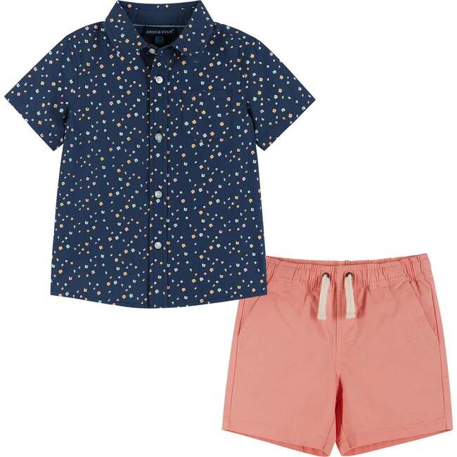 Boys Woven Top and Shorts Set
