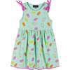 Blue Ice Cream Print Dress w/Shoulder Detail - Dresses - 1 - thumbnail