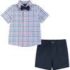 Infant White Plaid Three Piece Buttondown Set - Mixed Apparel Set - 1 - thumbnail