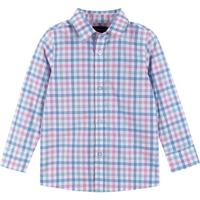 Plaid Poplin and Sweater Vest Set, White and Blue - Mixed Apparel Set - 3