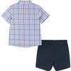 Infant White Plaid Three Piece Buttondown Set - Mixed Apparel Set - 2