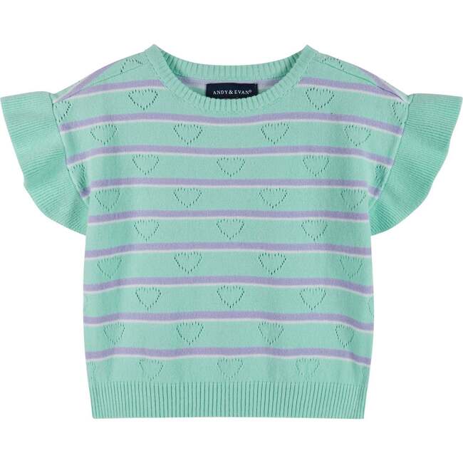 Aqua Heart Knit Short Set - Mixed Apparel Set - 4