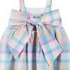 Multi Plaid Babydoll Dress w/Bow Back - Dresses - 2