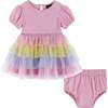 Infant Pink Puff Sleeve Dress - Dresses - 1 - thumbnail