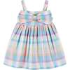 Infant Multi Plaid Babydoll Dress w/Bow Detail - Dresses - 2