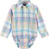 Infant Plaid Poplin and Sweater Vest Set, Light Green - Mixed Apparel Set - 3