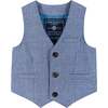 Infant Four Piece Buttondown and Vest Set, Blue - Suits & Separates - 4