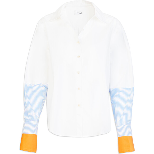 Women's Margaux Top, Optic White + Azure/Wh + Electric Peach