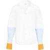 Women's Margaux Top, Optic White + Azure/Wh + Electric Peach - Blouses - 1 - thumbnail