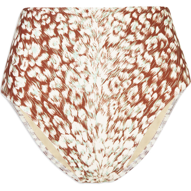 Women's Kaia Bikini Bottom, Brandy/Mint Leaf Multi Leopard Print