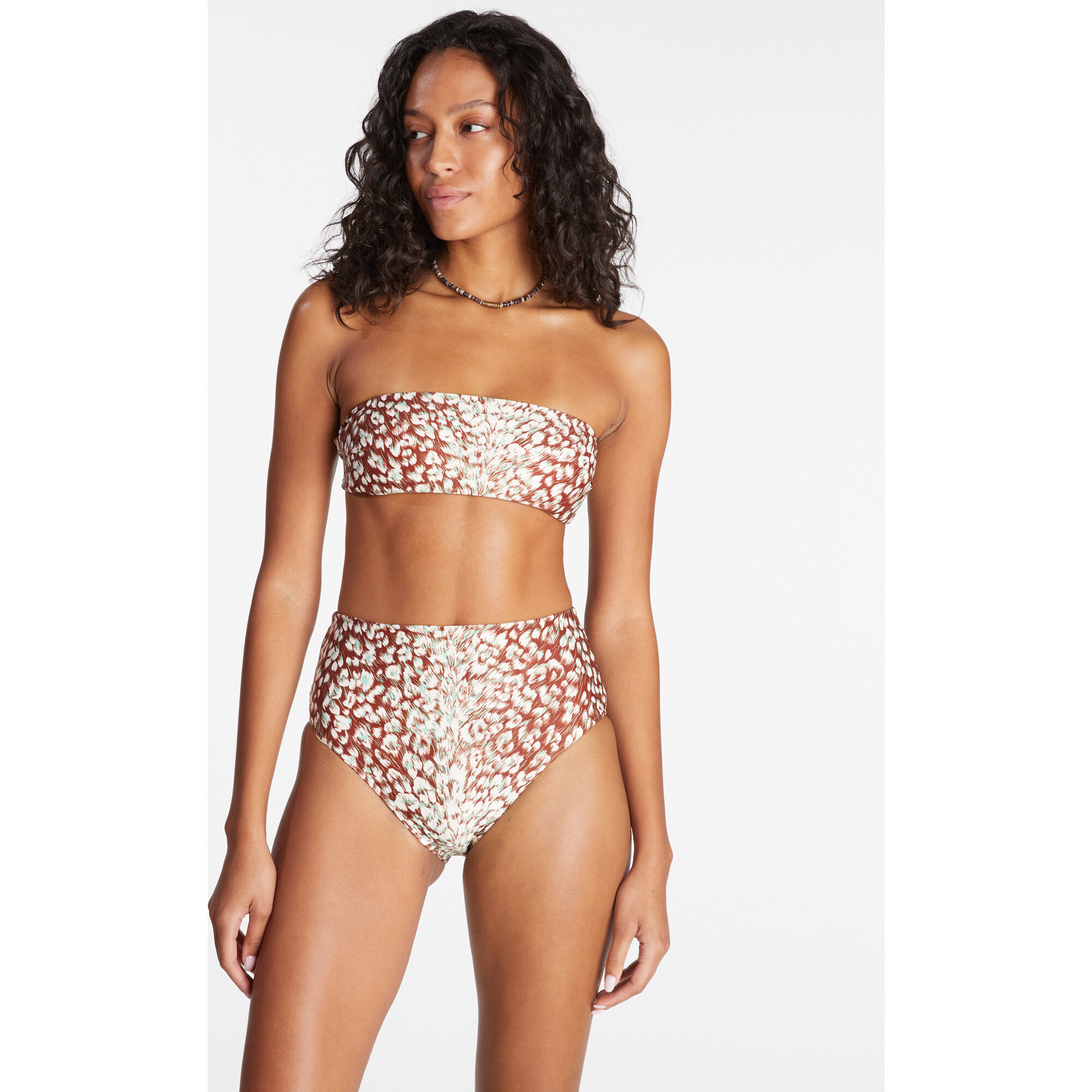 Women's Lexa Bikini Top, Brandy/Mint Leaf Multi Leopard