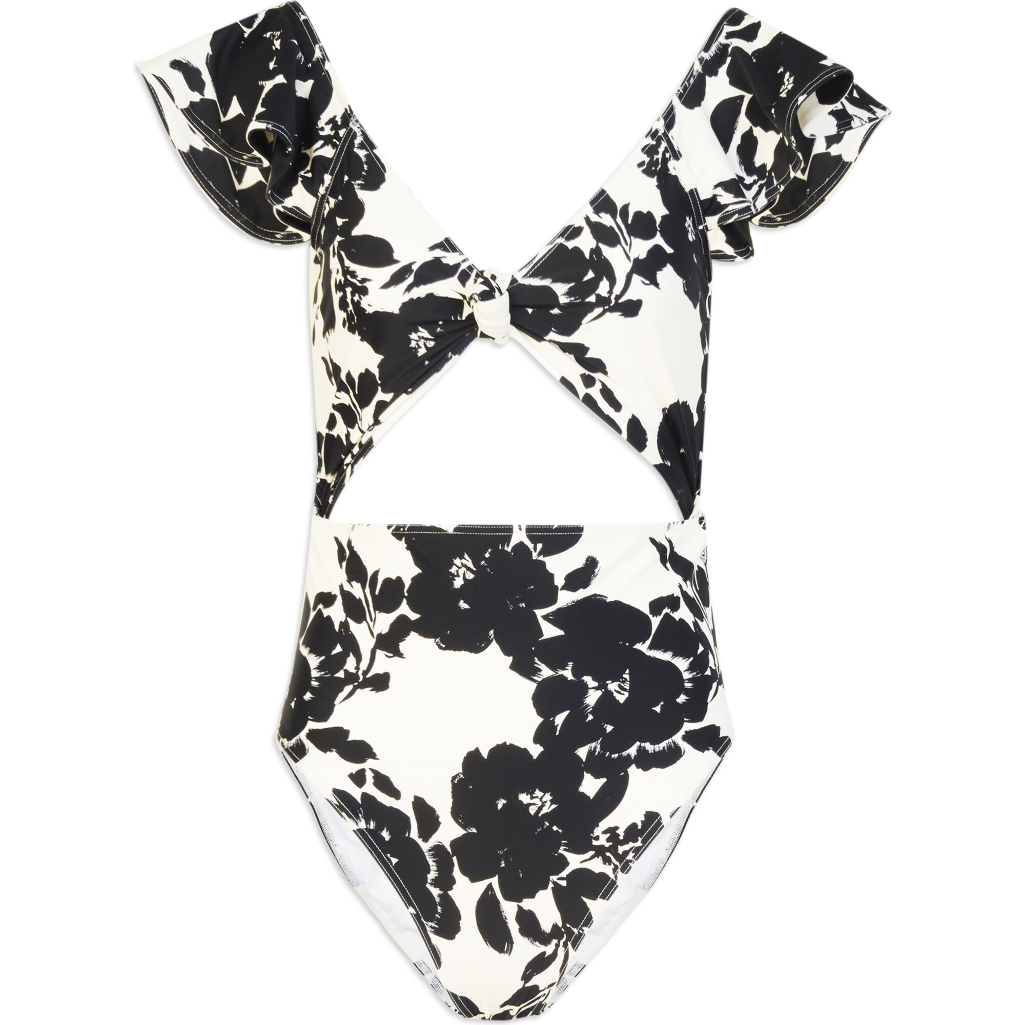 Women's Coraline One-Piece, Cream/Black Shadow Bloom - One Pieces - 1