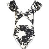 Women's Coraline One-Piece, Cream/Black Shadow Bloom - One Pieces - 1 - thumbnail