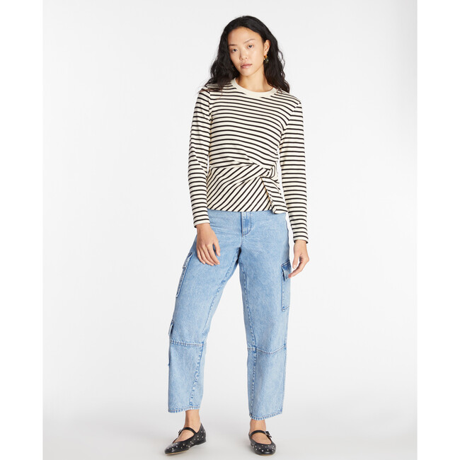 Women's Carlita Top, Cream/Black - T-Shirts - 2