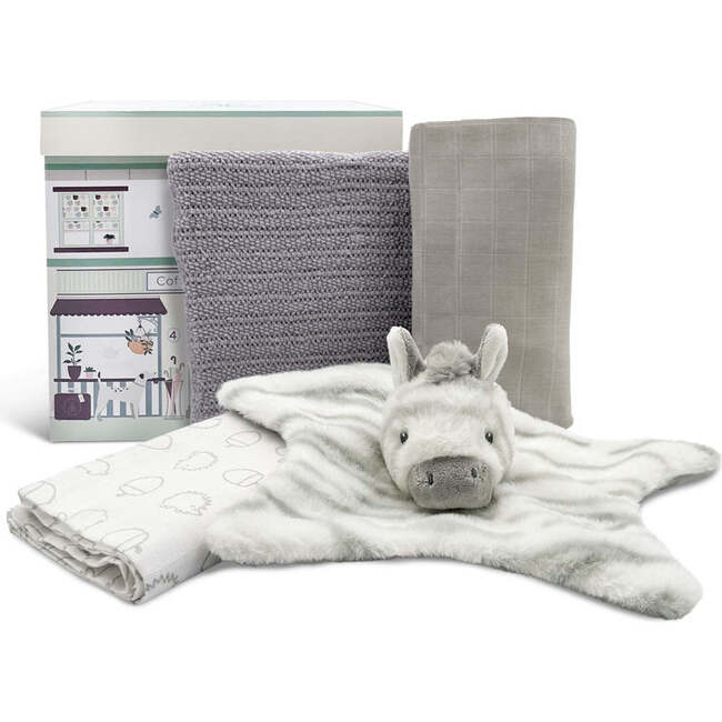 Zachary Zebra Comforter with Swaddles and Blanket Baby Gift