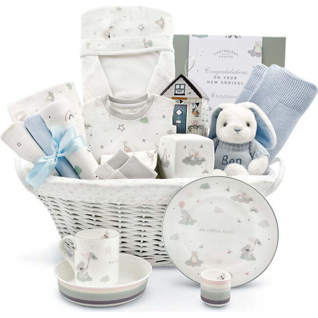 Personalized Little Love Luxury Baby Boy Hamper With Family Treats Box