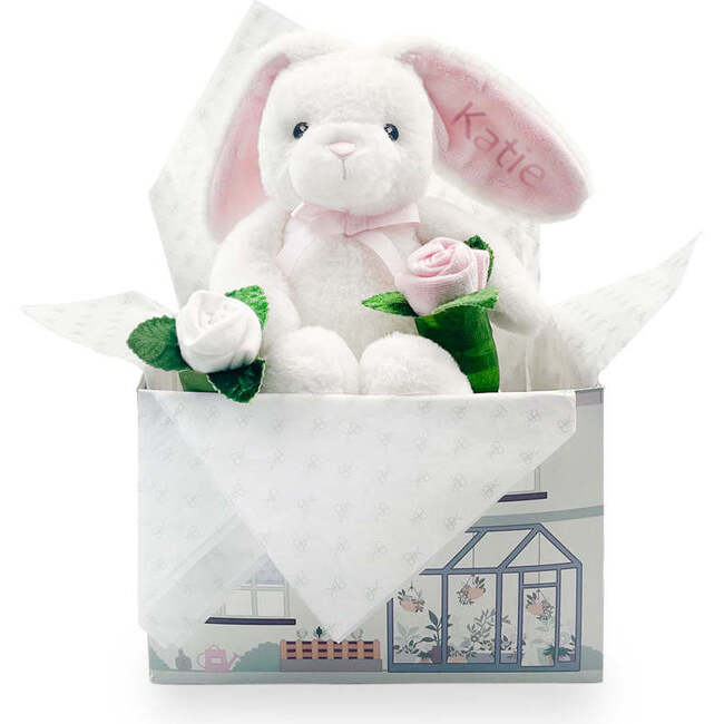 Personalized Bunny and Buds New Baby Gift Set, Pink