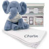 Personalized Esme Elephant Soft Toy With Snuggle Wrap, White - Mixed Gift Sets - 1 - thumbnail