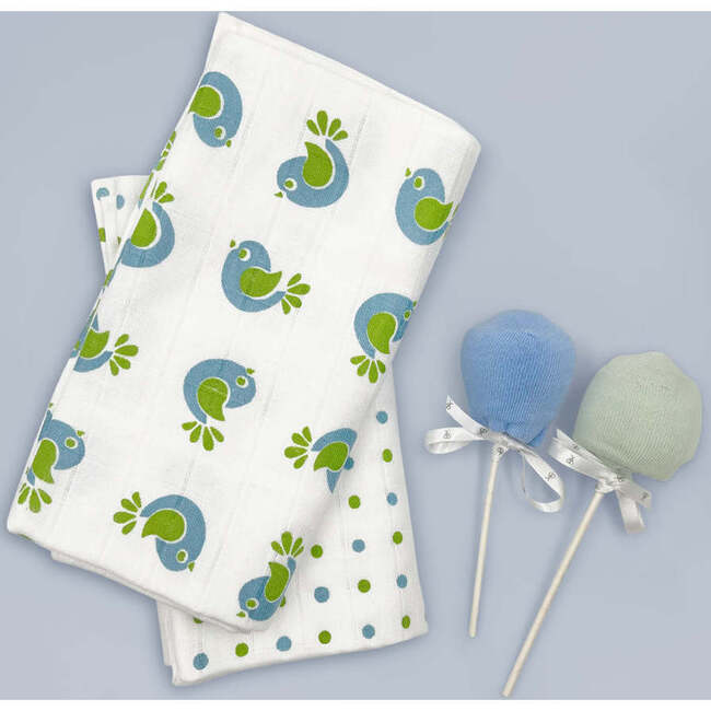 Swaddles and Socks New Baby Gift Set, Blue - Mixed Gift Sets - 3