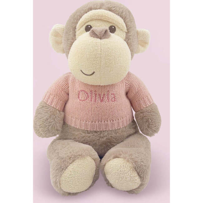 Personalized Morris Monkey Soft Toy With Baby Pyjamas, Pink - Mixed Gift Sets - 2