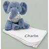 Personalized Esme Elephant Soft Toy With Snuggle Wrap, White - Mixed Gift Sets - 2