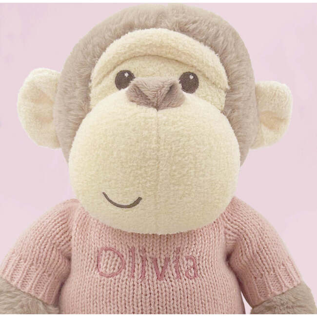 Personalized Morris Monkey Soft Toy With Snuggle Wrap, Pink - Mixed Gift Sets - 4