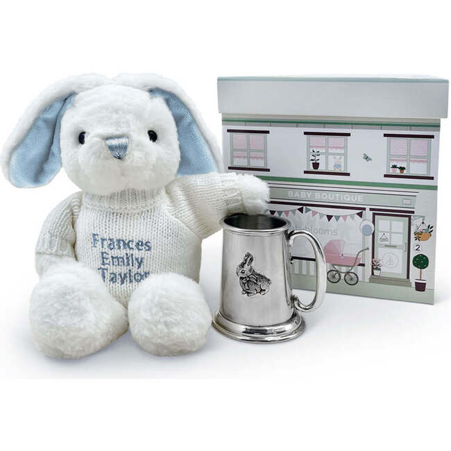 Little Blue Bunny's Traditional Pewter Christening Tankard